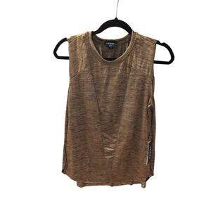 Koral Los Angeles Womens S Sleeveless Knit Top Brown Athleisure Minimalist NWT